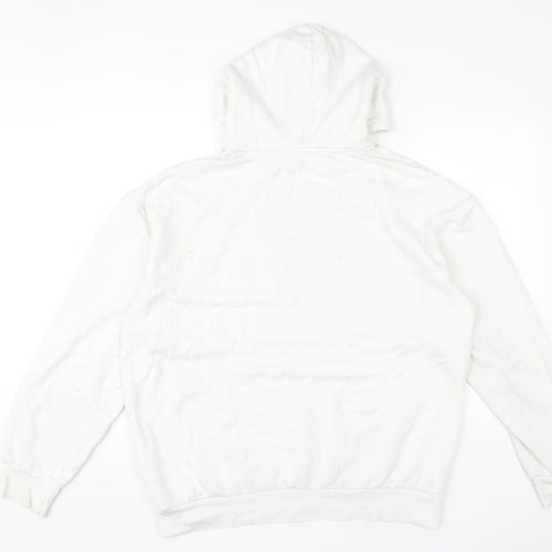 Pull&Bear Women’s White Hoodie XL The Rolling Stones Graphic Cotton Blend