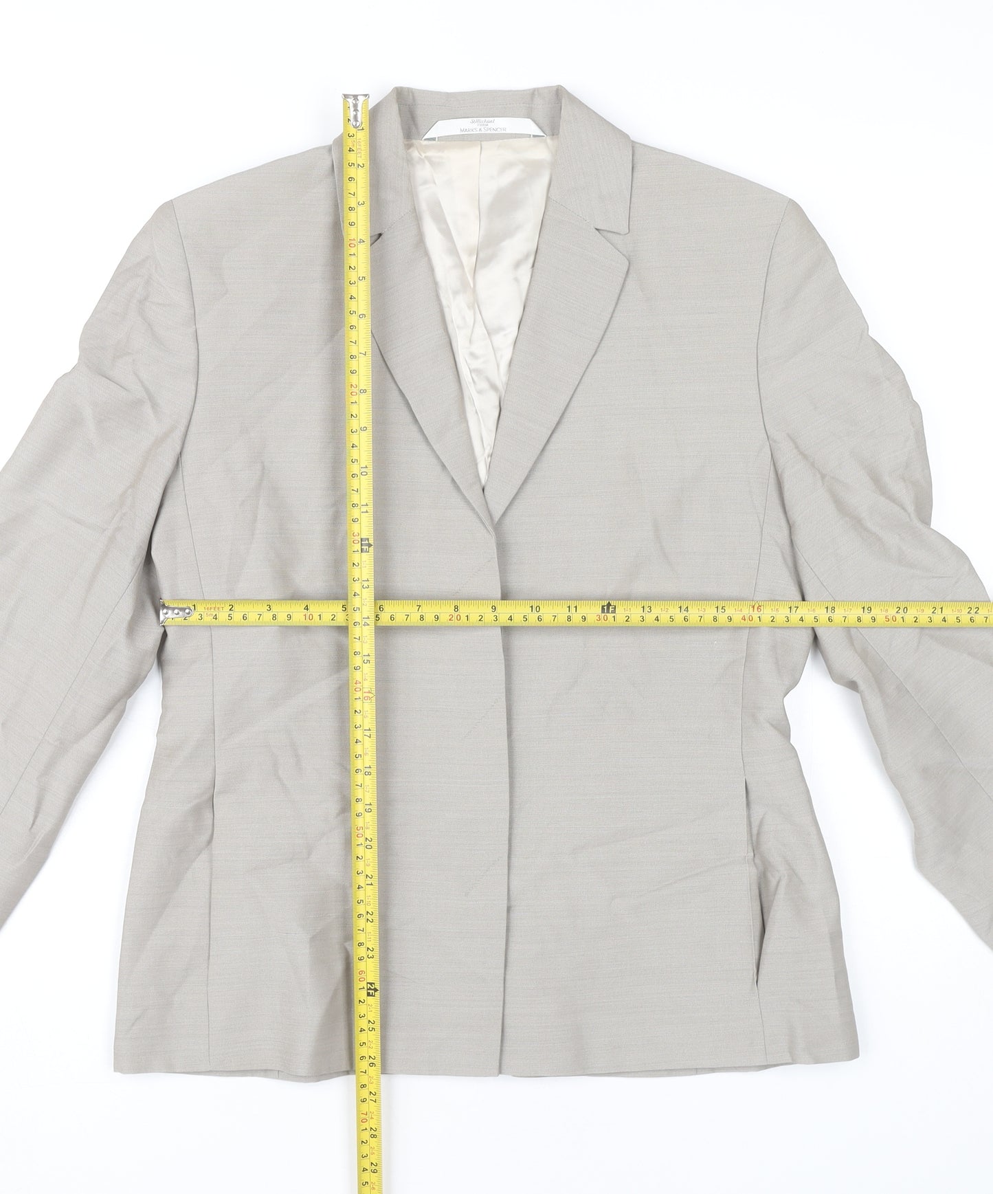 Marks and Spencer Women’s Beige Blazer UK 12 Classic Workwear