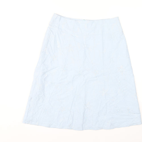 New Look Womens Blue Size 12 A-Line Knee Length Skirt