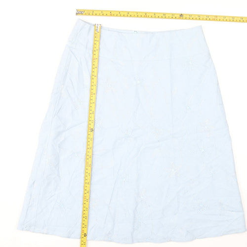 New Look Womens Blue Size 12 A-Line Knee Length Skirt