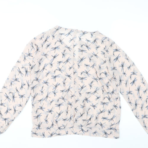 Next Women’s Beige Dragonfly Print Chiffon Blouse Size 10