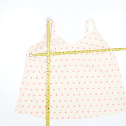 Simply Be Women’s Ivory Pink Polka Dot Plus Size 22 Camisole Top
