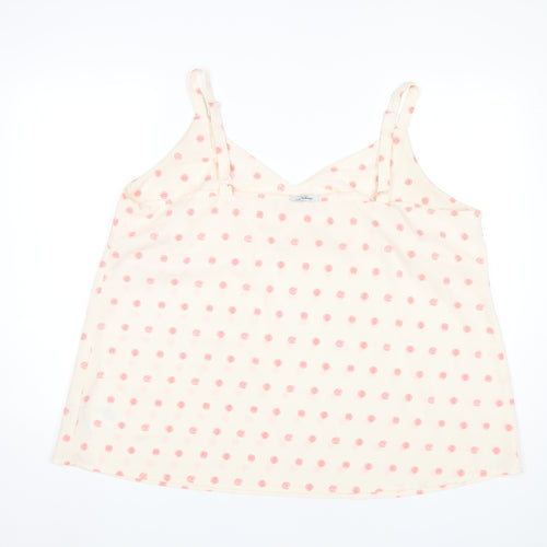 Simply Be Women’s Ivory Pink Polka Dot Plus Size 22 Camisole Top