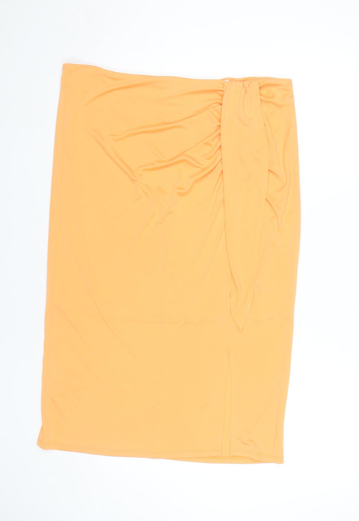 Michelle Keegan Women’s Orange Wrap Skirt Size 18 High Rise