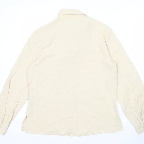 Marks and Spencer Womens Beige Button-Up Shirt Size 10 Long Sleeve