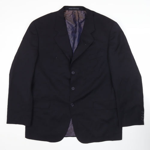 Oakland Men’s Black Wool Blazer 42R Notch Lapel Formal Jacket