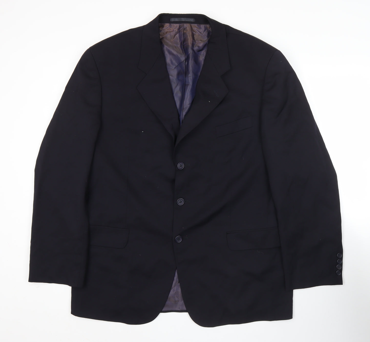 Oakland Men’s Black Wool Blazer 42R Notch Lapel Formal Jacket