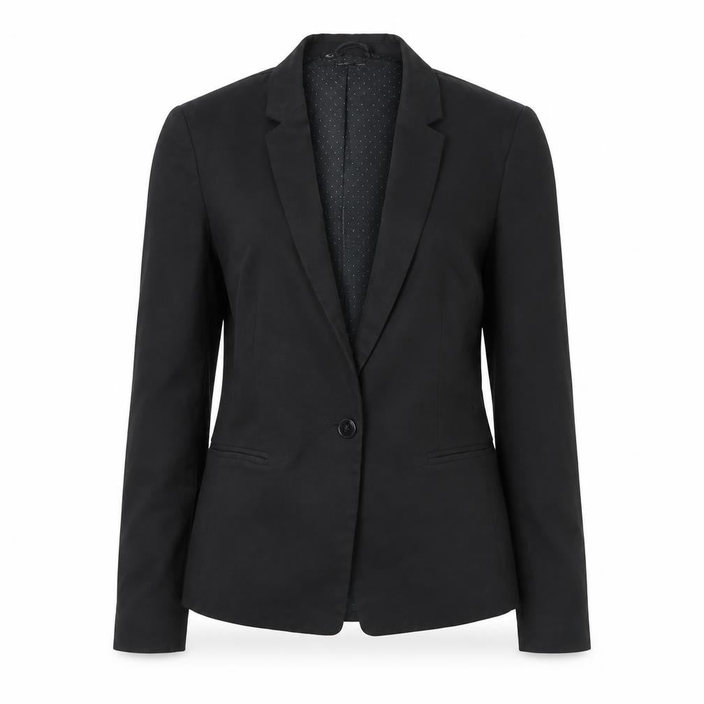 Front view of Next Women Black, size 10, Tailored One Button Blazer Jacket