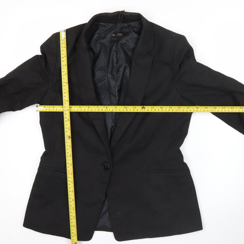 Next Women Black Size 10 Tailored One Button Blazer Jacket