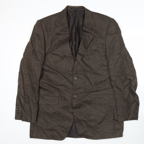 Marks & Spencer Men’s Brown 42L Linen Blazer Jacket Classic Fit