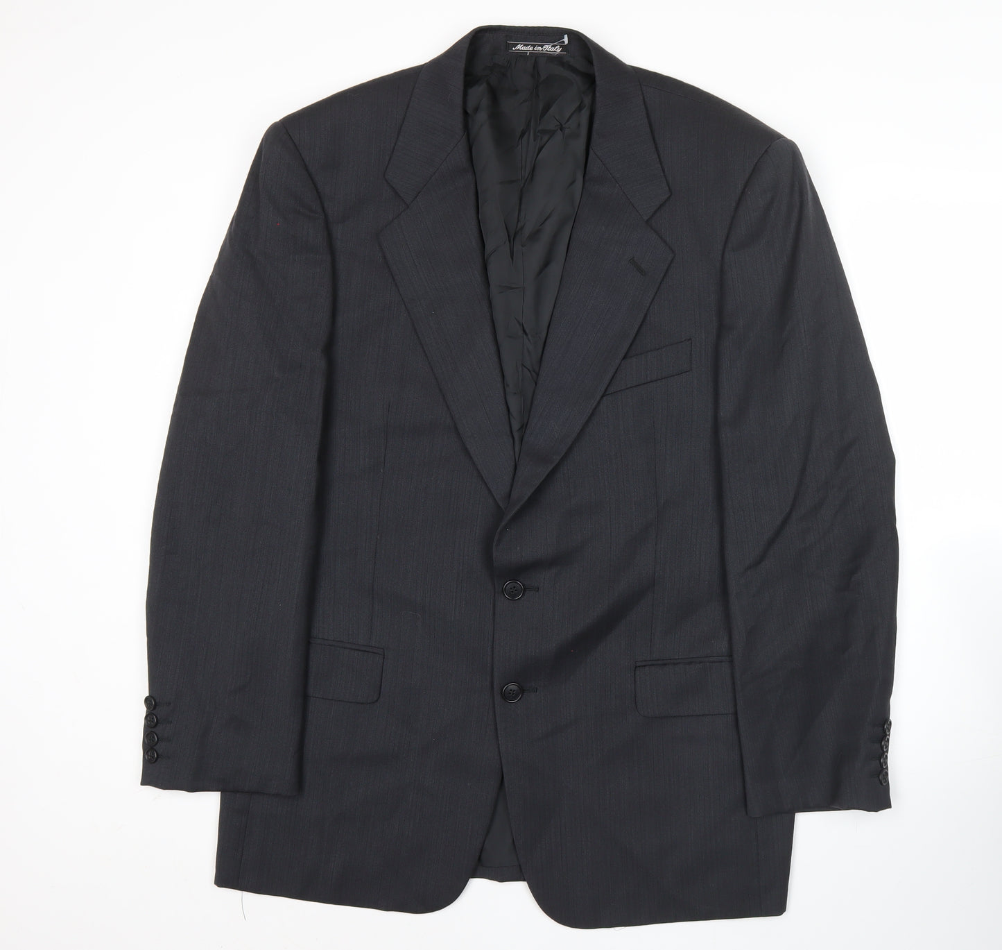 Marks and Spencer Mens Black Wool Blazer Jacket 40 Chest M Regular Fit