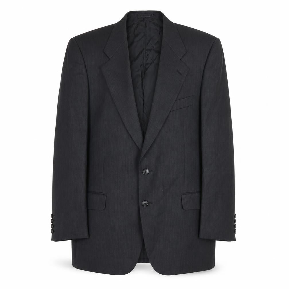 Front view of Marks & Spencer men’s black wool blazer jacket 40 chest m regular fit