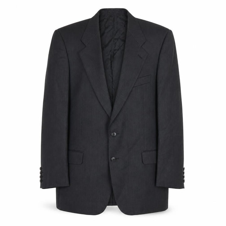 Front view of Marks & Spencer men’s black wool blazer jacket 40 chest m regular fit