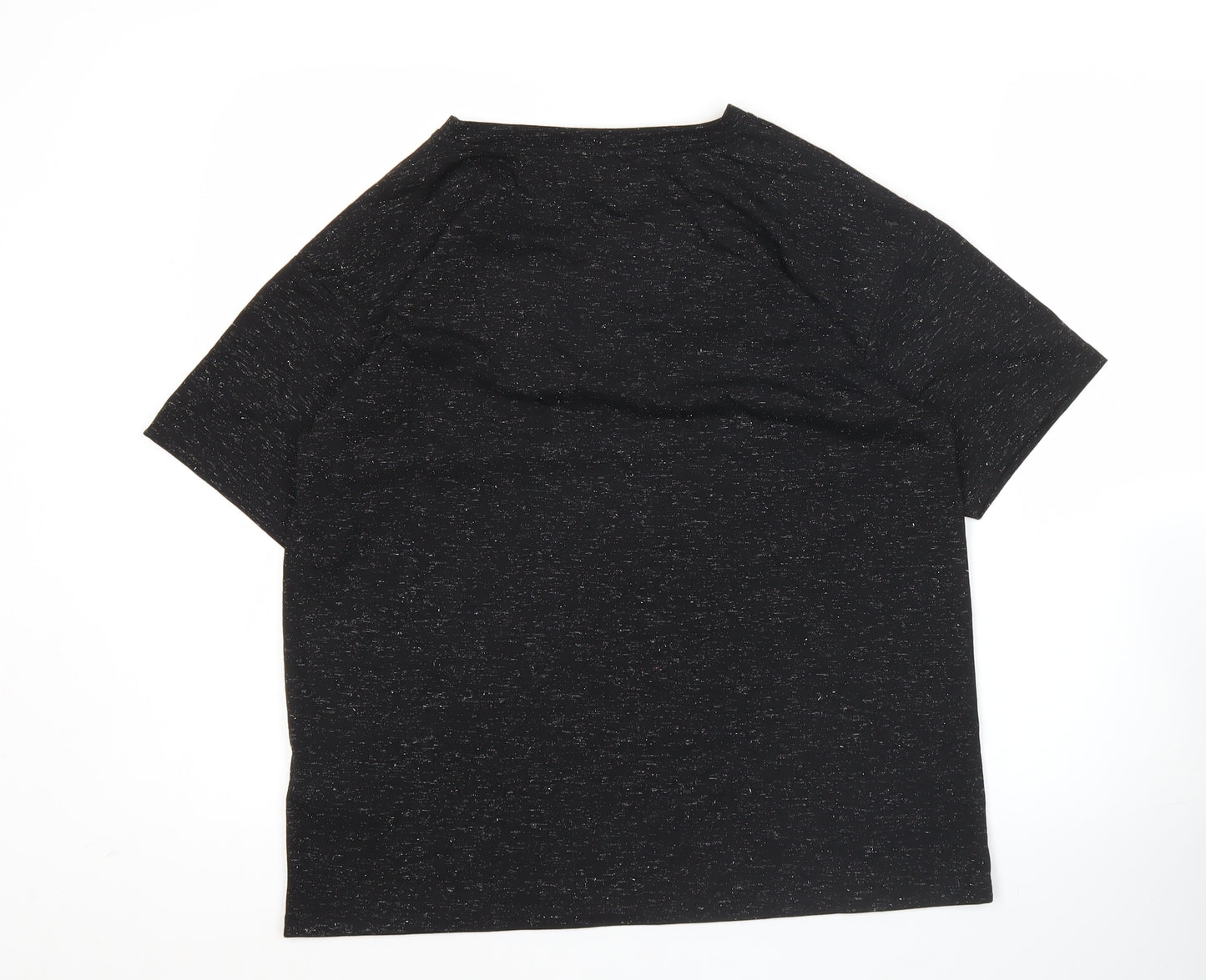 Marks and Spencer Womens Black V-Neck Short Sleeve T-Shirt Size 12