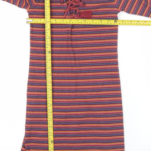 Hollister Women’s Multicoloured XS Striped Shift Dress 3/4 Sleeve