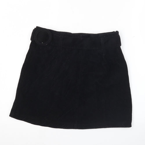 Denim Co. Womens Black Corduroy A-Line Skirt Size 12 Short