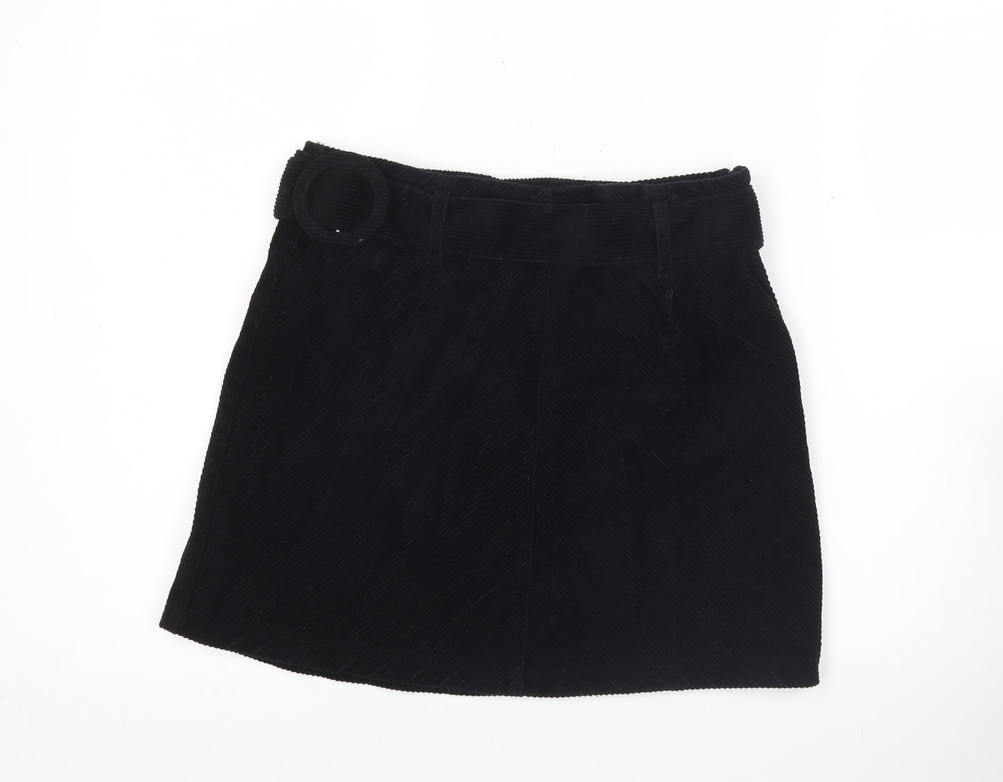 Denim Co. Womens Black Corduroy A-Line Skirt Size 12 Short