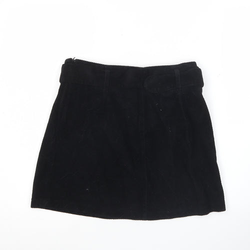 Denim Co. Womens Black Corduroy A-Line Skirt Size 12 Short