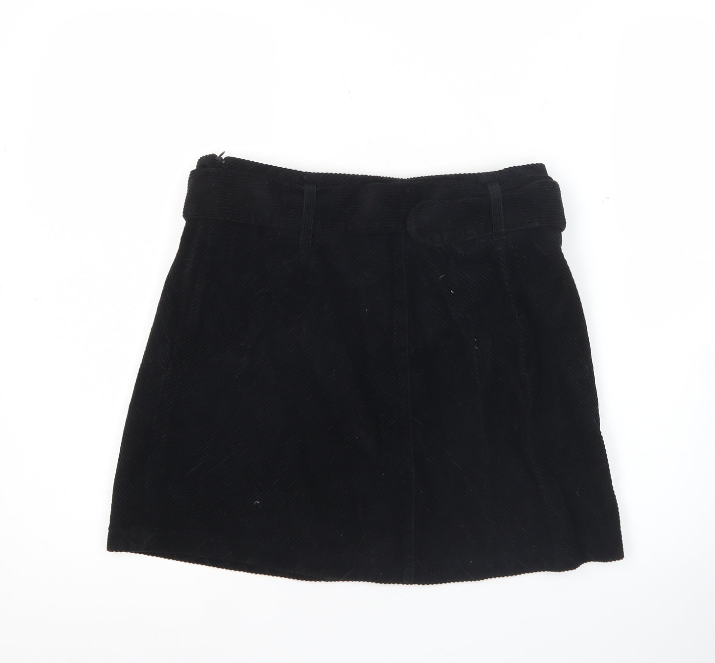 Denim Co. Womens Black Corduroy A-Line Skirt Size 12 Short
