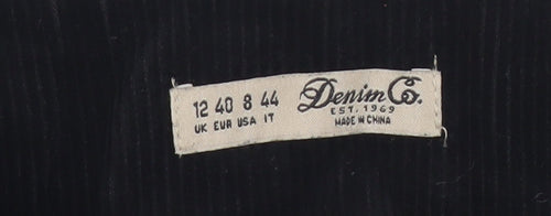 Denim Co. Womens Black Corduroy A-Line Skirt Size 12 Short