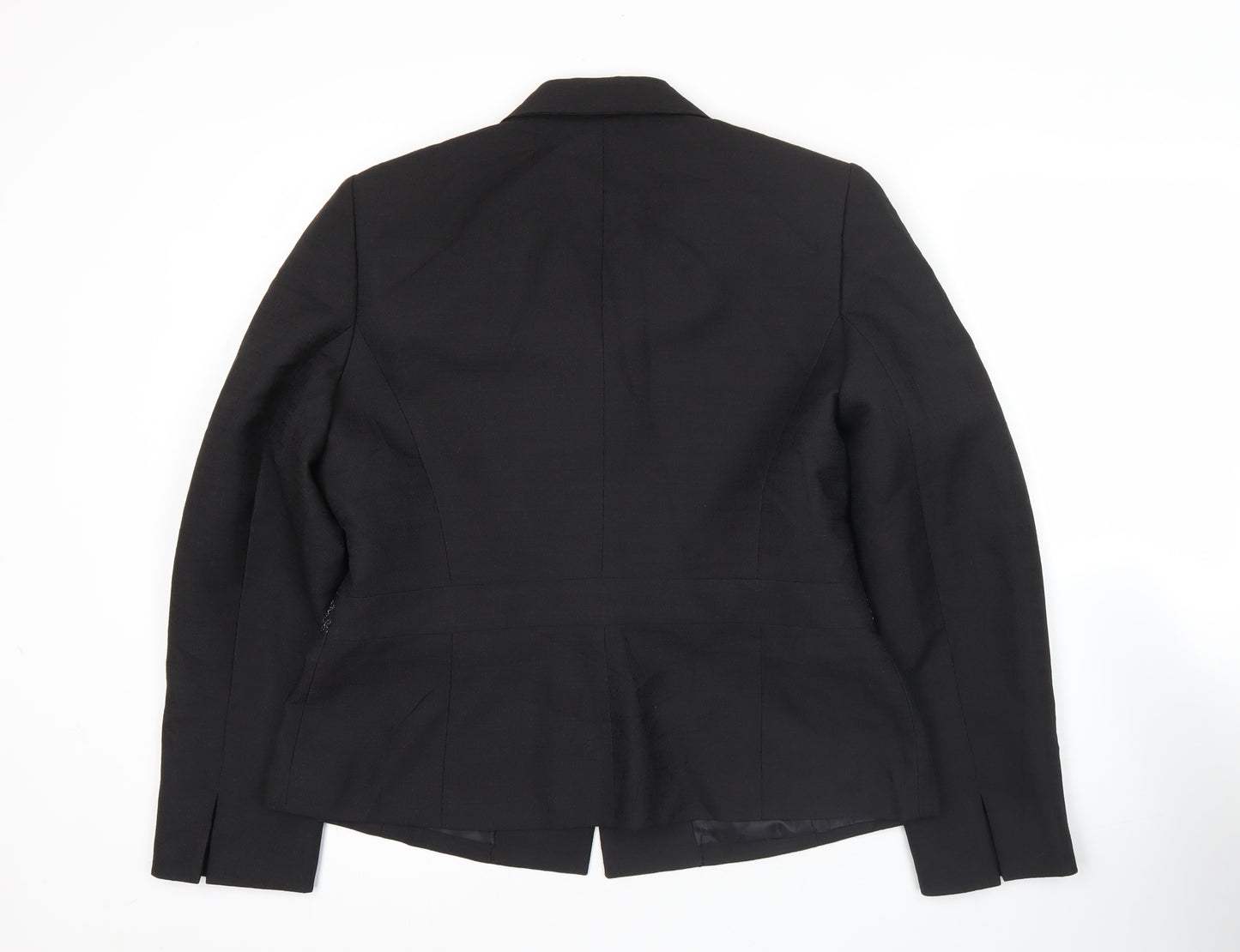 Le Suit Womens Black Size 10 Tailored Jacket Notch Lapel Formal Workwear