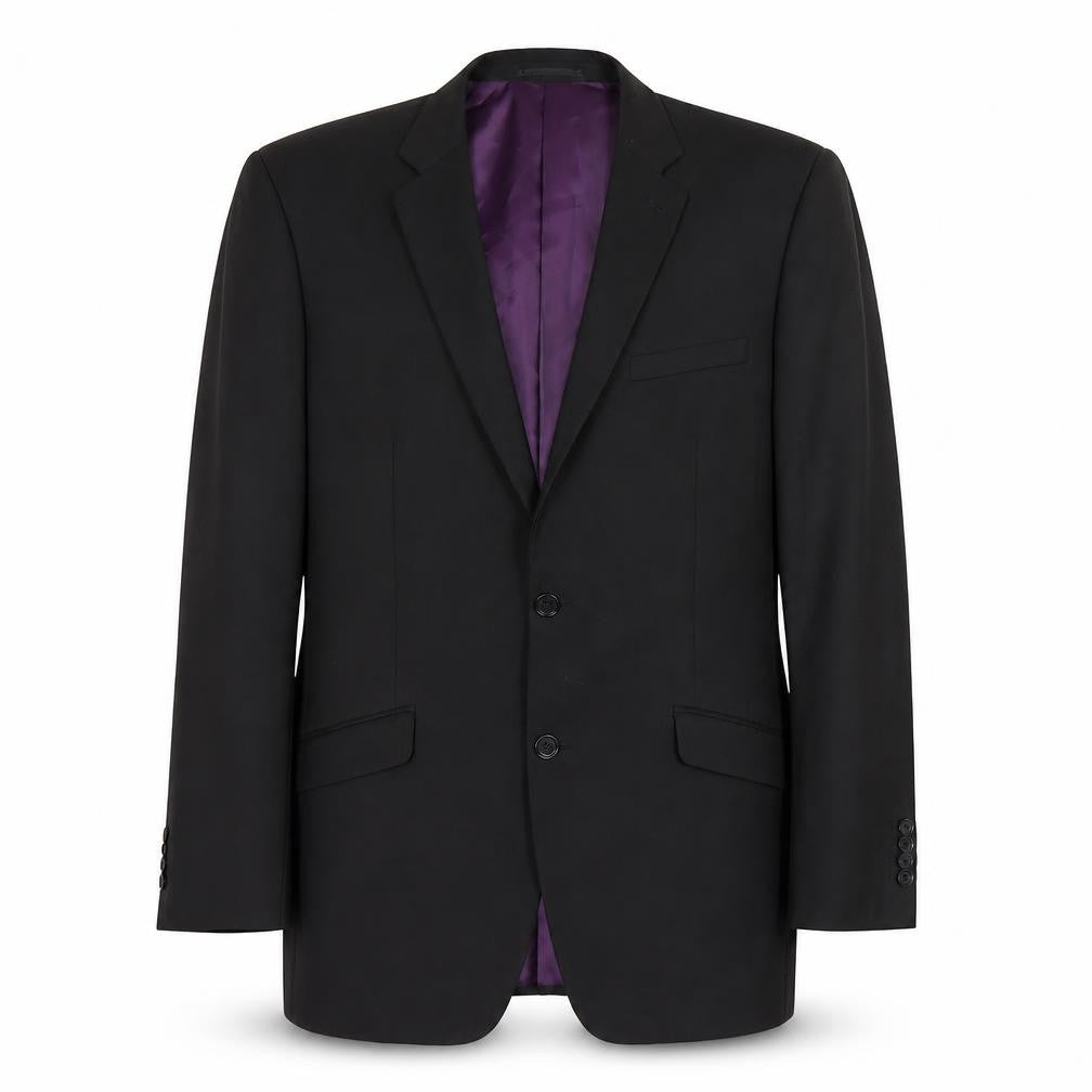 Front view of Ben Green Men Black 42R Wool Suit Jacket Classic Notch Lapel