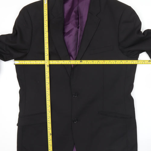 Ben Green Men Black 42R Wool Suit Jacket Classic Notch Lapel
