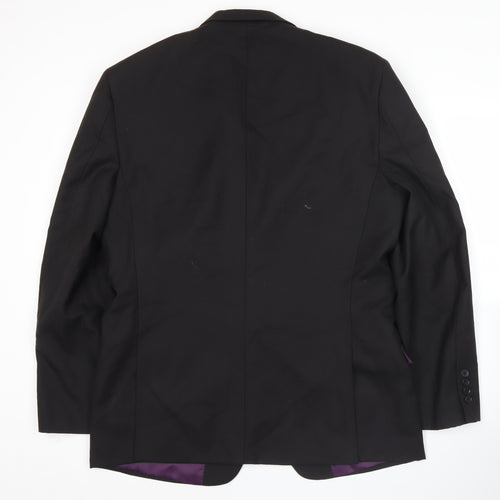 Ben Green Men Black 42R Wool Suit Jacket Classic Notch Lapel