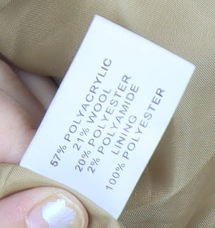 Nightingales Women Beige Wool Blend Blazer Jacket Size 14