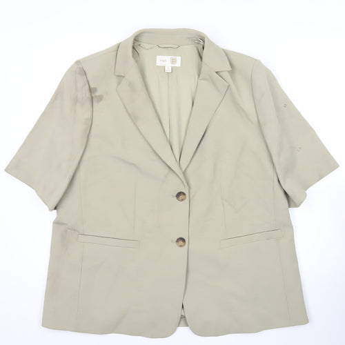 Marks and Spencer Women Beige Size 16 Short Sleeve Suit Jacket