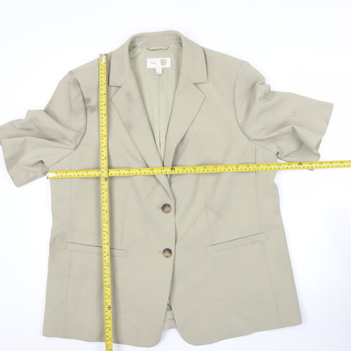 Marks and Spencer Women Beige Size 16 Short Sleeve Suit Jacket