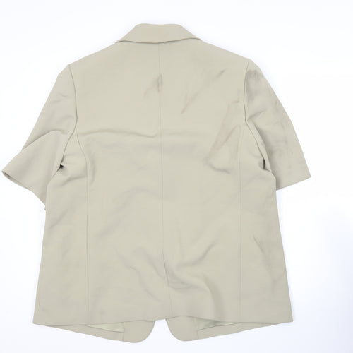 Marks and Spencer Women Beige Size 16 Short Sleeve Suit Jacket