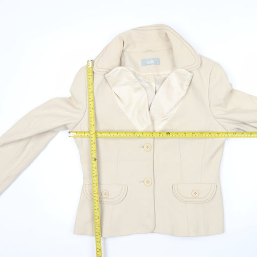 Wallis Women’s Beige Blazer Jacket Size 14 Classic Two Button Workwear