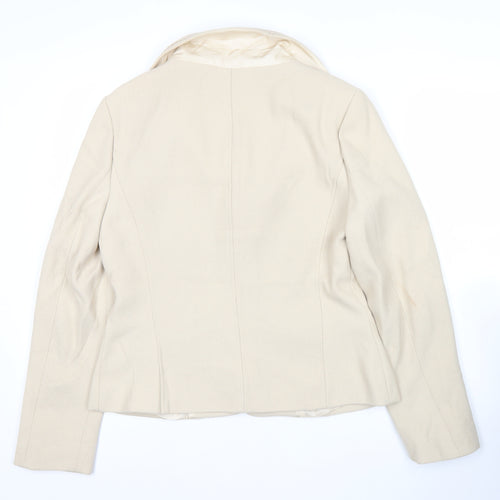 Wallis Women’s Beige Blazer Jacket Size 14 Classic Two Button Workwear