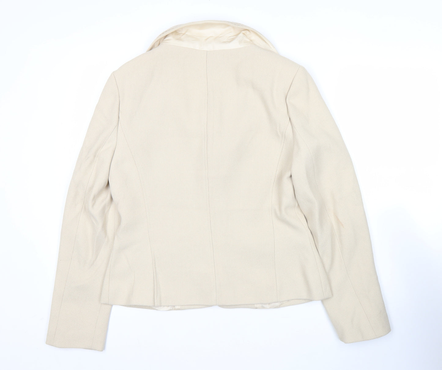 Wallis Women’s Beige Blazer Jacket Size 14 Classic Two Button Workwear