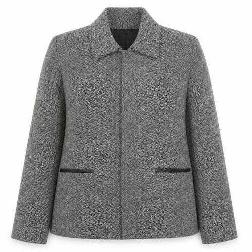 Bonmarché Women’s Grey Herringbone Jacket Size 12 Zip Business Casual
