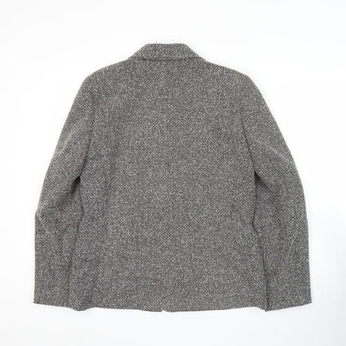 Bonmarché Women’s Grey Herringbone Jacket Size 12 Zip Business Casual