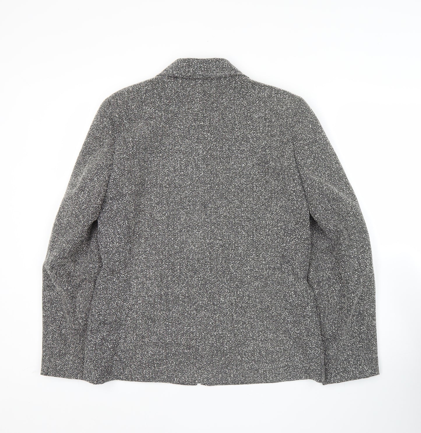 Bonmarché Women’s Grey Herringbone Jacket Size 12 Zip Business Casual