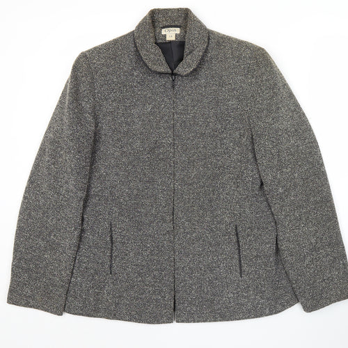 Opus Women's Grey Blazer Jacket Size 14 Wool Look Workwear