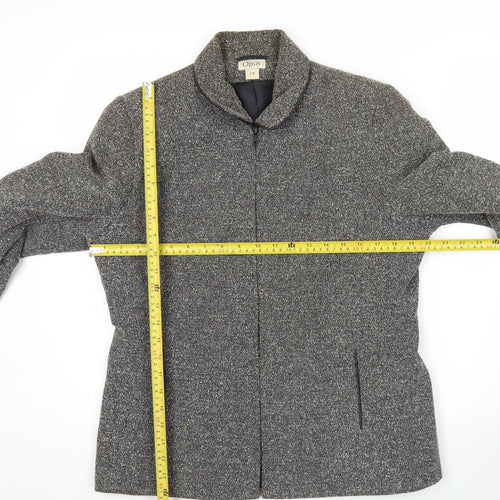 Opus Women's Grey Blazer Jacket Size 14 Wool Look Workwear