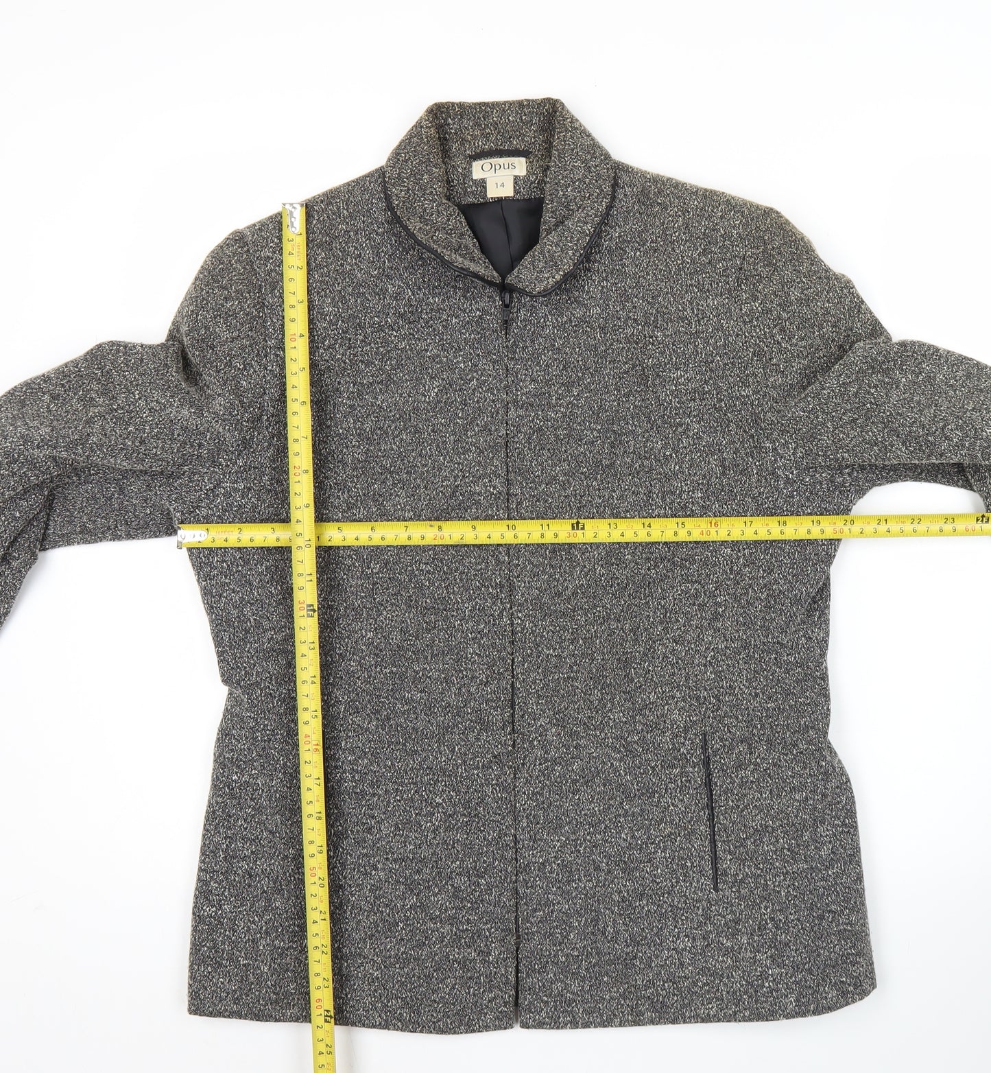 Opus Women's Grey Blazer Jacket Size 14 Wool Look Workwear