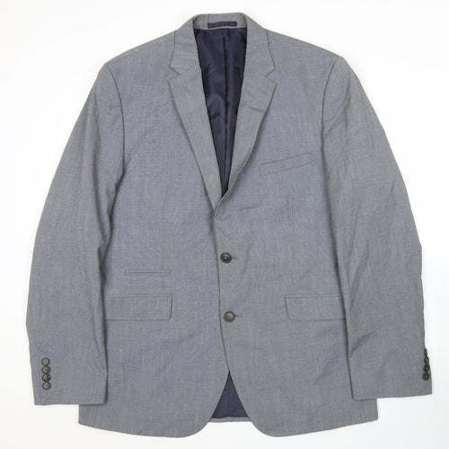 Burton Menswear Men’s Grey 42L Slim Fit Two Button Blazer Suit Jacket