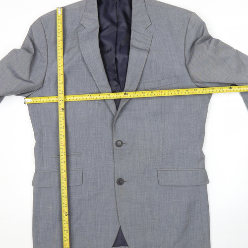 Burton Menswear Men’s Grey 42L Slim Fit Two Button Blazer Suit Jacket