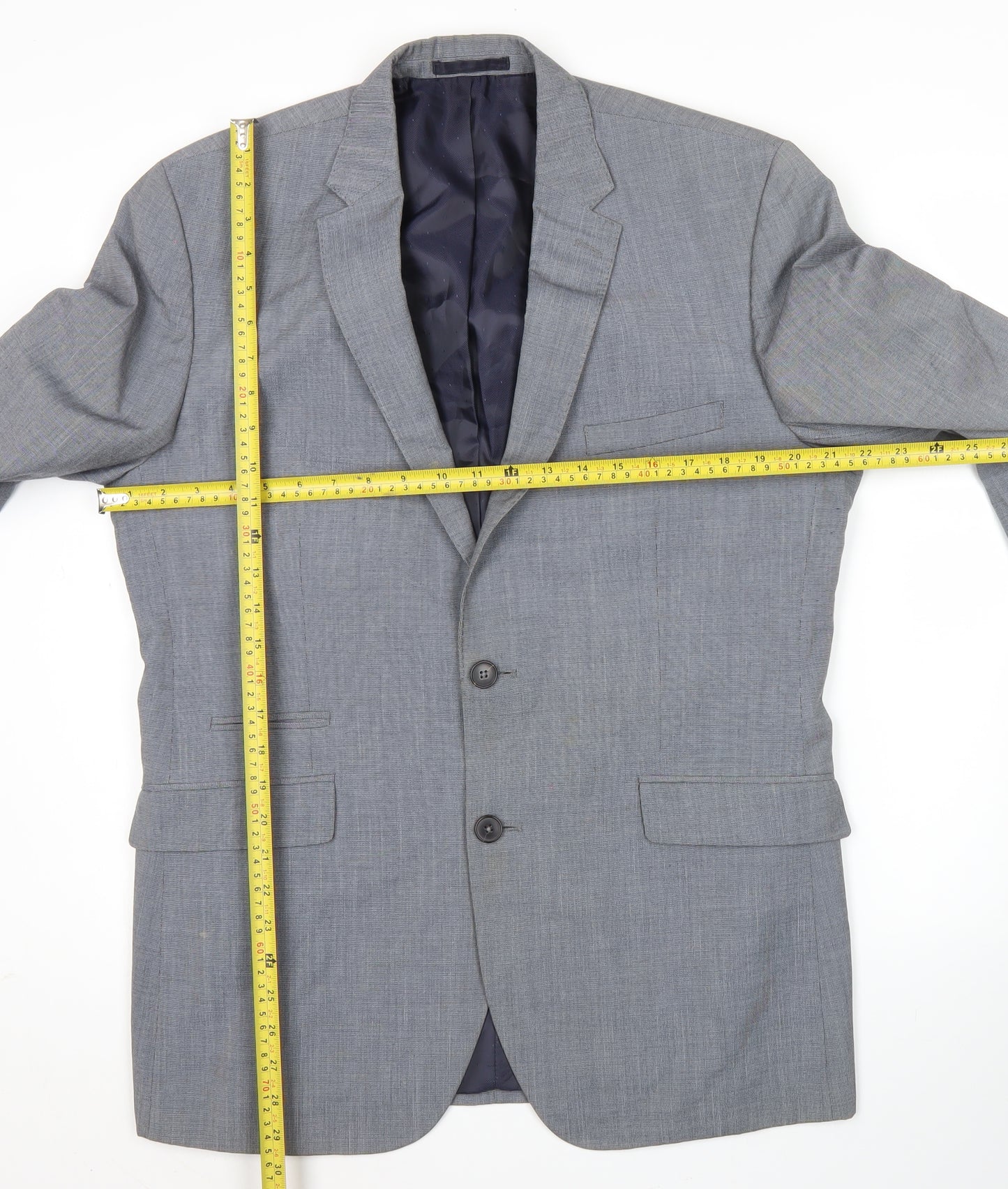 Burton Menswear Men’s Grey 42L Slim Fit Two Button Blazer Suit Jacket