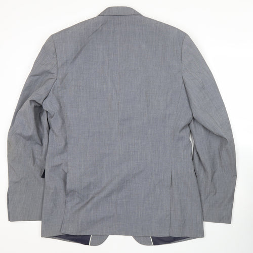 Burton Menswear Men’s Grey 42L Slim Fit Two Button Blazer Suit Jacket