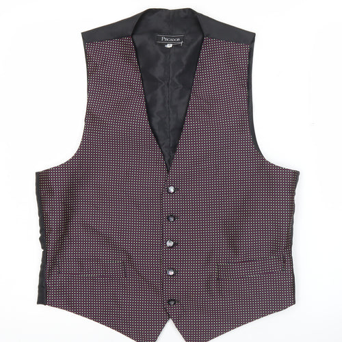 Piscador Men’s Geometric Waistcoat Medium 40 Shawl Lapel Formal