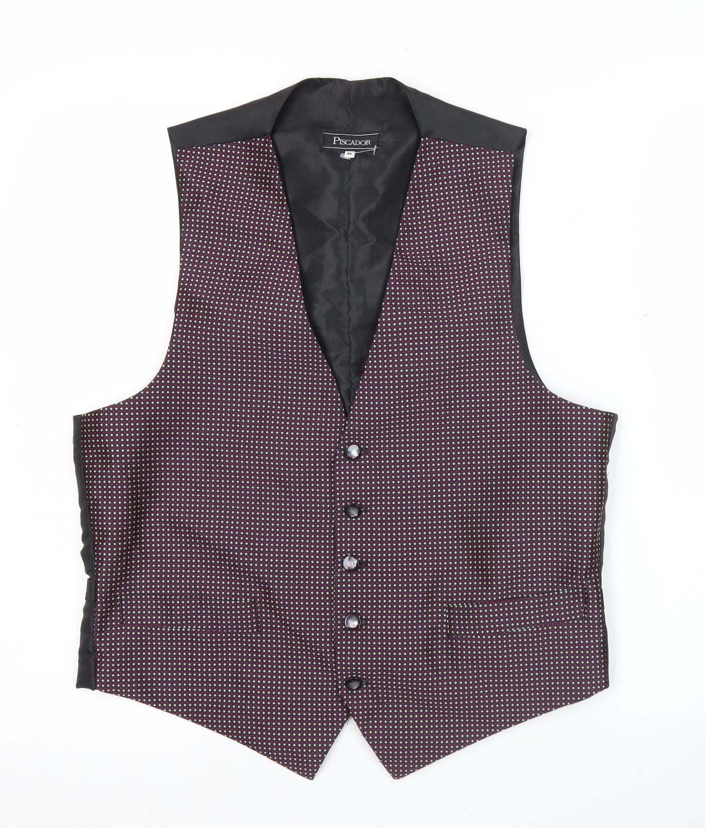 Piscador Men’s Geometric Waistcoat Medium 40 Shawl Lapel Formal
