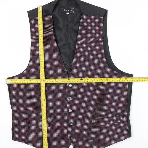 Piscador Men’s Geometric Waistcoat Medium 40 Shawl Lapel Formal