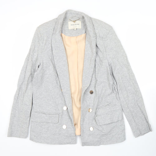 River Island Women’s Grey Blazer Jacket Size 10 Workwear
