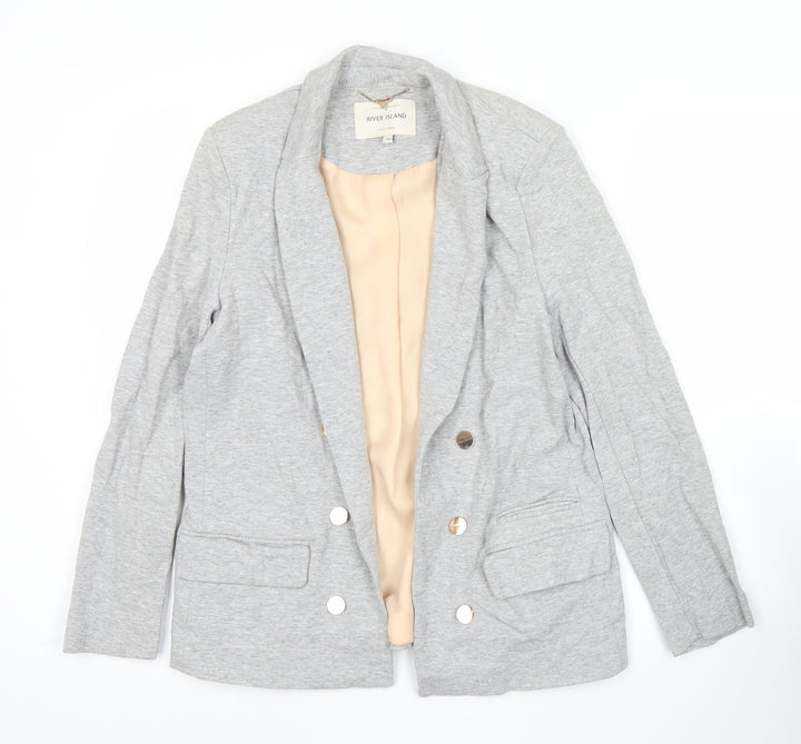 River Island Women’s Grey Blazer Jacket Size 10 Workwear